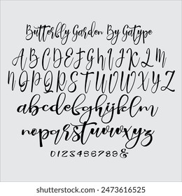 Butterfly Garden is a very unique handwriting, The shape is modern and the modern calligraphy font style is very natural. 