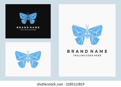 Butterfly geometric logo template,low poly, polygonal design