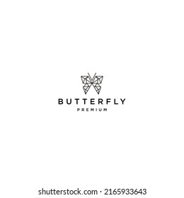 Butterfly geometric logo vector icon design template