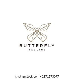 Butterfly geometric logo vector icon design template