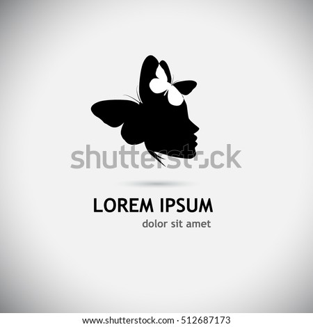 Butterfly girl's face. Vector