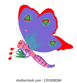 Butterfly gives flowers