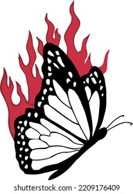 Butterfly glowing, Butterflies artwork, flame Butterfly  illustration textile