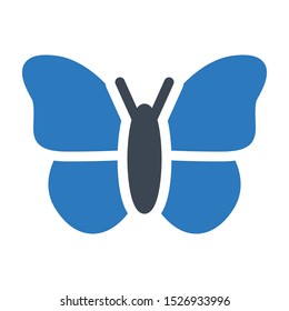 butterfly glyph colour vector icon