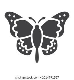 Butterfly glyph icon, easter and holiday, insect sign vector graphics, a solid pattern on a white background, eps 10.