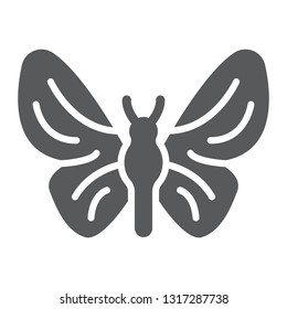 Butterfly glyph icon, nature and fly, insect sign, vector graphics, a solid pattern on a white background, eps 10.