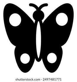 butterfly glyph icon vector illustration isolated on white background