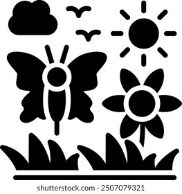 Butterfly Glyph Vector Icon Design
