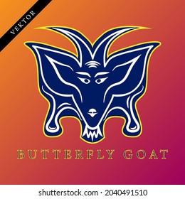 The butterfly and goat concept design logo can be used for any company
