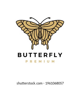 ilustración vectorial del logotipo de oro de mariposa