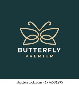 butterfly gold logo vector icon illustration