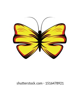 butterfly gradient color logo design illustration