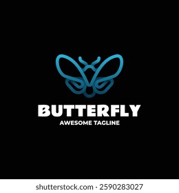Butterfly Gradient Line Logo Template