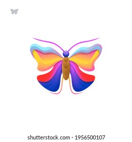 Butterfly with gradient style design vector