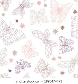 Butterfly graphic color seamless pattern background sketch illustration vector 