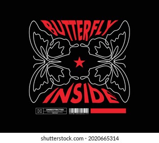 Butterfly Graphic Design for T shirt Street Wear