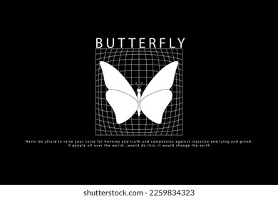 butterfly Graphic Design for T shirt Street Wear and Urban Style