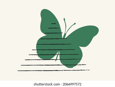 diseño gráfico de mariposa vectorial dibujado a mano