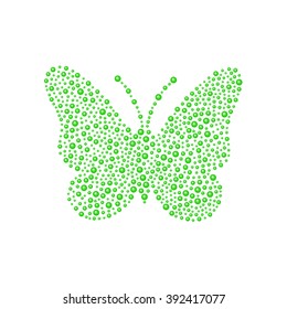 Butterfly in green design 