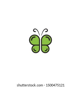 Butterfly Green Logo Template. vector