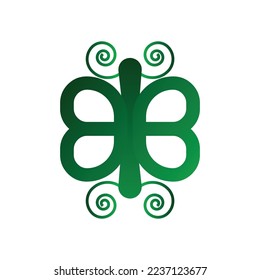butterfly green vector icon sign
