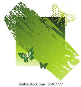 butterfly with grunge strip