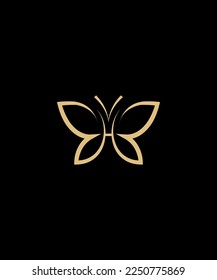 Butterfly with H letter inside logo design illustration