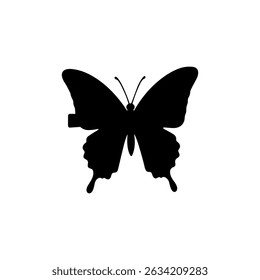 Butterfly cabelo clipe silhueta vetor ilustração plana sobre fundo branco.