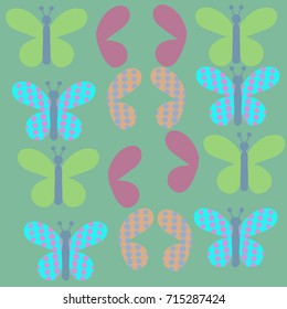 Butterfly, halftone  pattern . Hand drawn.