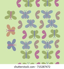 Butterfly, halftone  pattern . Hand drawn.