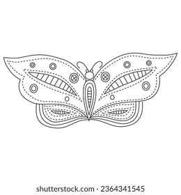 Butterfly hand draw vector design. Wild life black vector illustration on a white background.
