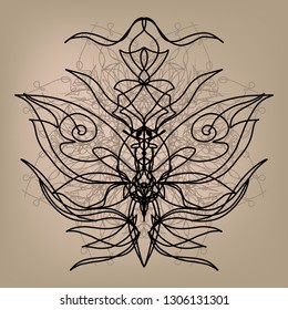 Butterfly hand drawn collection. Beautiful Swallowtail boho t-shirt design. Mystical esoteric symbol of freedom, travel, tourism - Vector