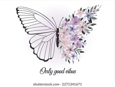 butterfly hand drawn design art