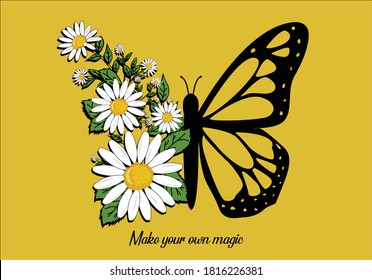 butterfly hand drawn design vector illustration design for fashion graphics, t shirt prints, posters etc
stationery,mug,t shirt,phone case  fashion style trend spring summer print pattern positive