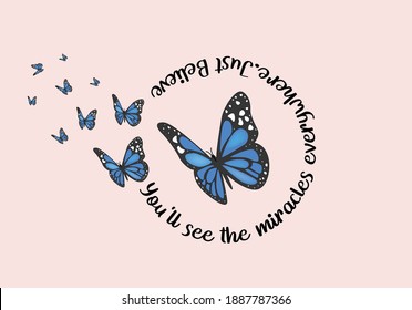 butterfly hand drawn design vector