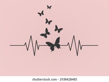 butterfly hand drawn design vector