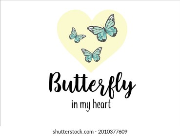 butterfly hand drawn design vector heart
