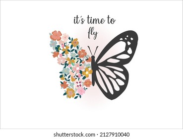 butterfly hand drawn design vector