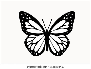 dibujo manual de mariposa de diseño vectorial dibujado a mano