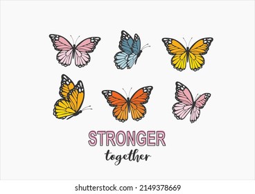 butterfly hand drawn design vector