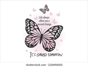 butterfly hand drawn design vector