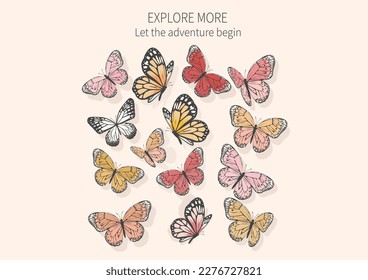 butterfly hand drawn design vector hand drawn design
