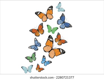 butterfly hand drawn design vector