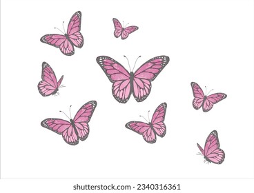 butterfly hand drawn design vector