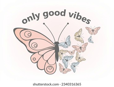 butterfly hand drawn design vector