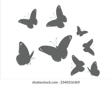 butterfly hand drawn design vector