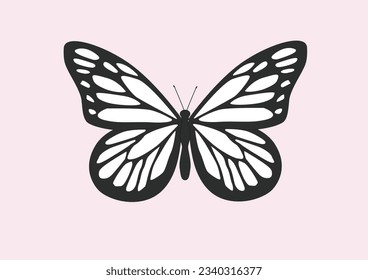 butterfly hand drawn design vector