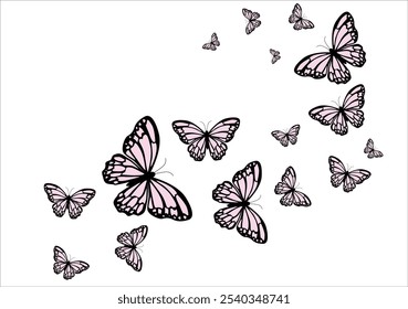 butterfly hand drawn design vector