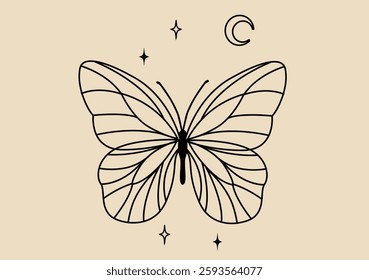 butterfly hand drawn design vector