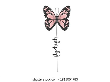 butterfly hand drawn design vectorart